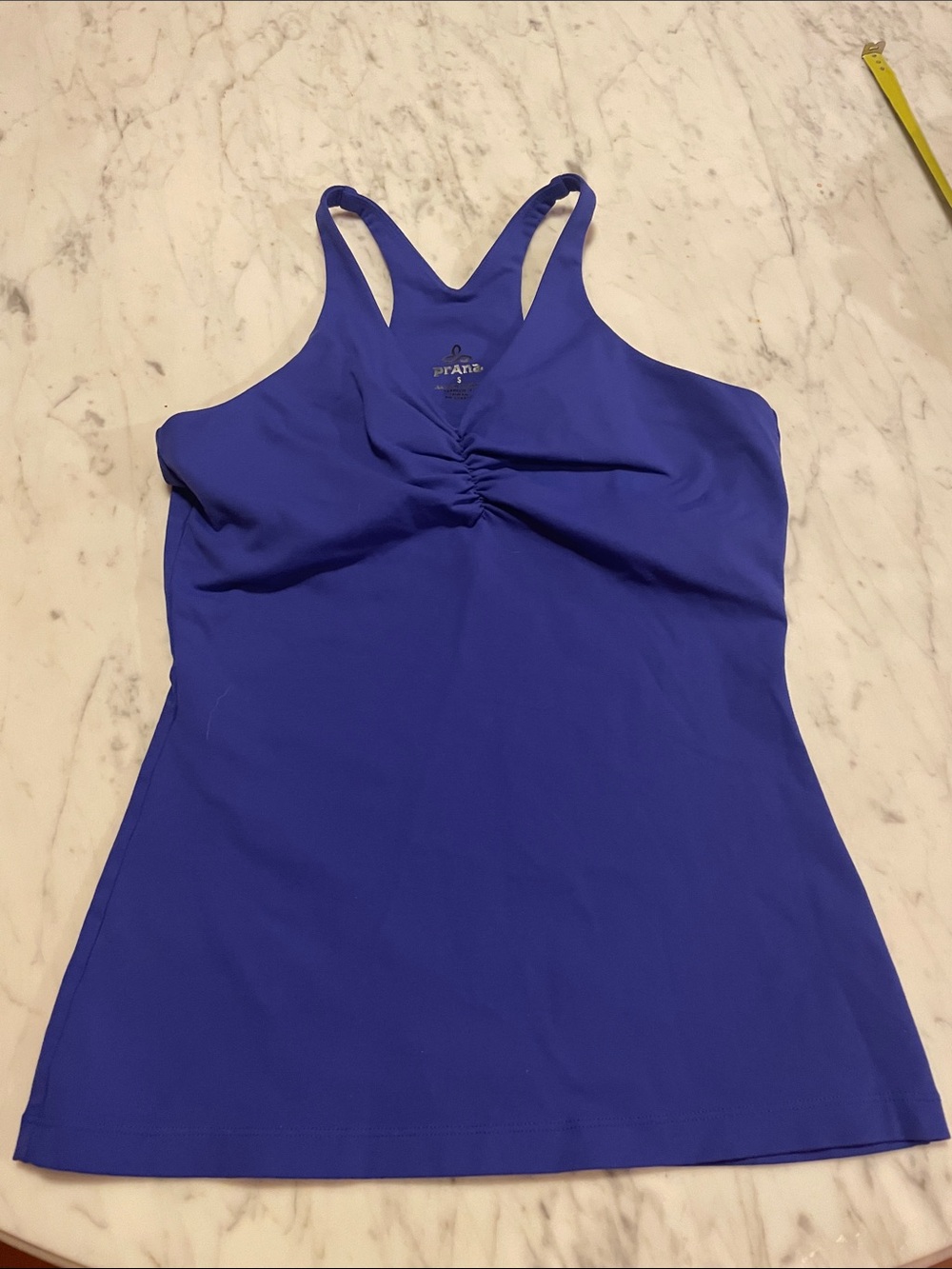 Prana Vibrant Purple Racerback Ruched Tank Sz S